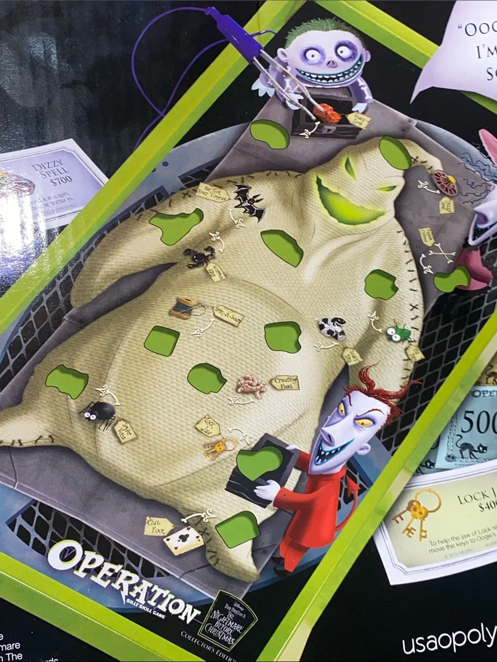 Green Oogie Boogie Operation Game Disneyland night out dinner game Disney